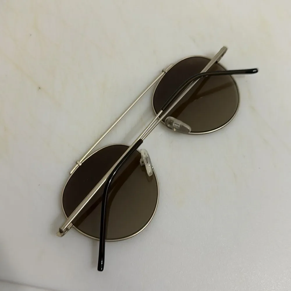 Round Gold Sunglasses DESIGN IN MIAMI - Brown Lenses